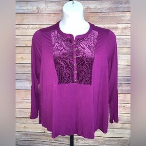 NY Collection Button-Front Top - Size 2X